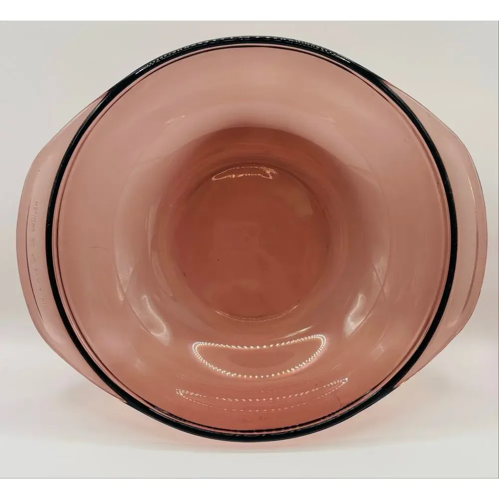Pyrex 024 Casserole Dish w/ Lid 2 Qt Cranberry Color, Vintage Great Condition